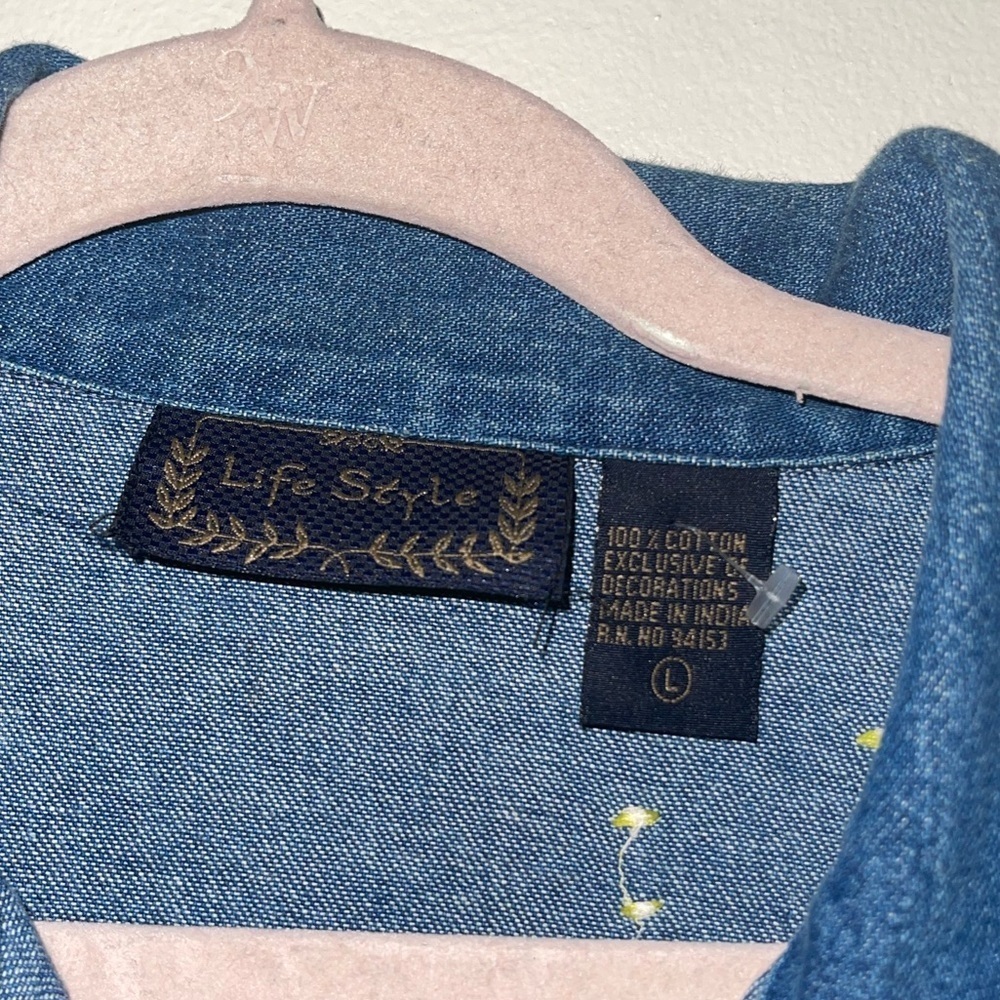 Vintage Artsy Embroidered 3D Popart Denim Jacket - Picture 7 of 16